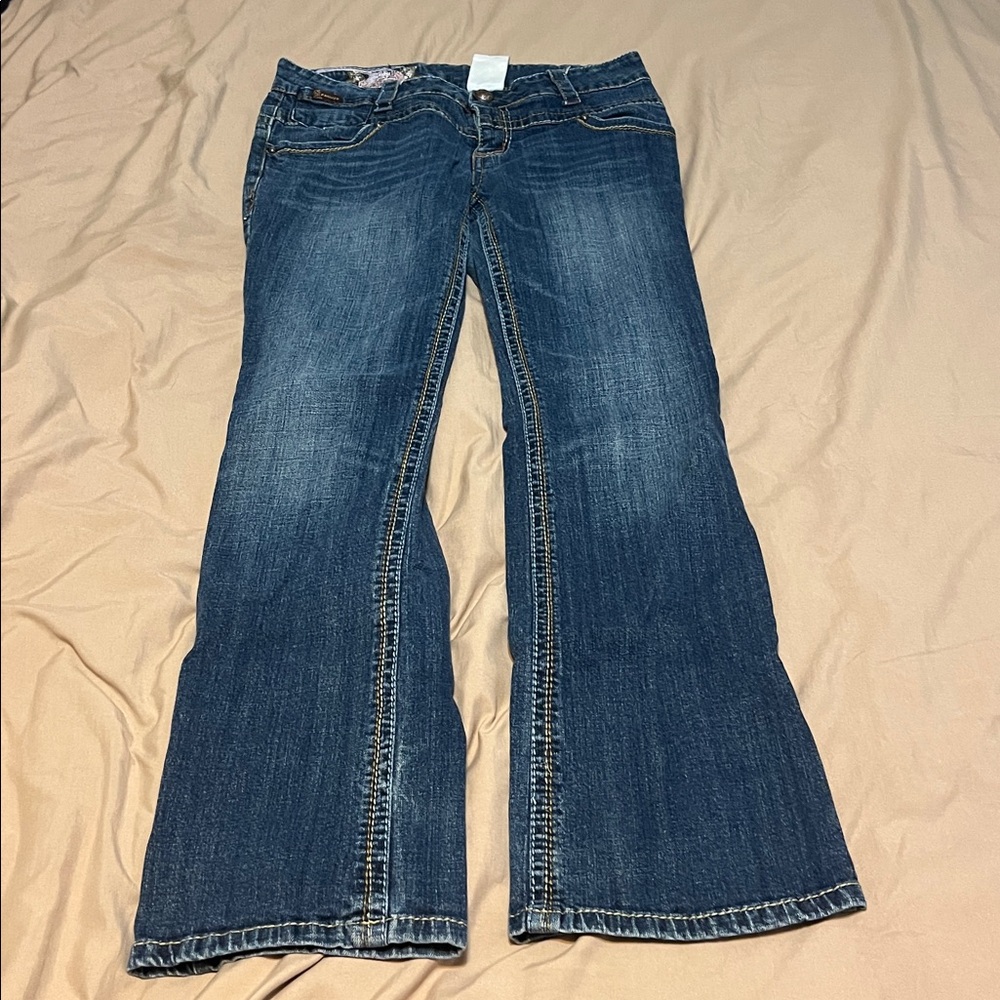 Anage Dark Blue Denim with Brass Button